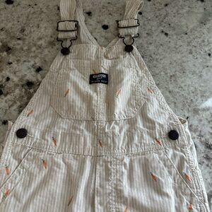 OshKosh B'gosh Beige Overalls with Carrot Design